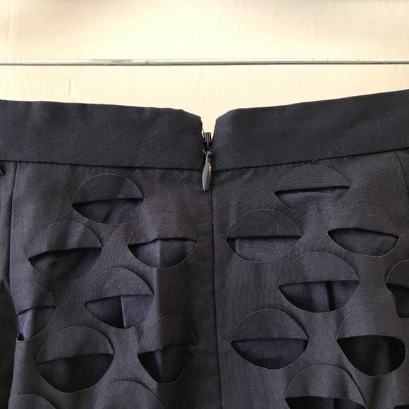 J.Crew | Navy Laser Cut Circle Midi Skirt - Picture 6 of 8